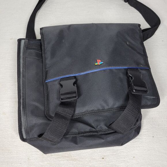 Vintage Sony PlayStation Bag Console System Black Travel Messenger Storage Bags - Picture 2 of 16